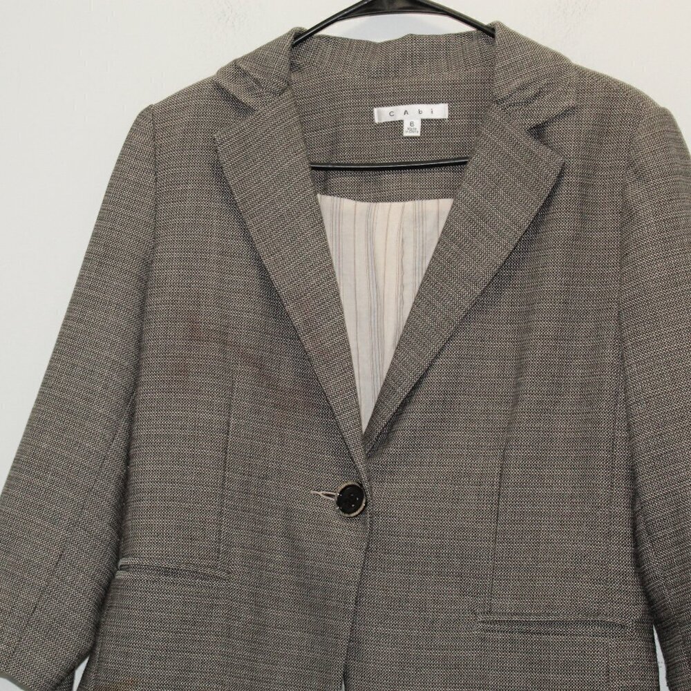 CAbi Barrister Blazer Tweed Gray Size 6 - Picture 5 of 12